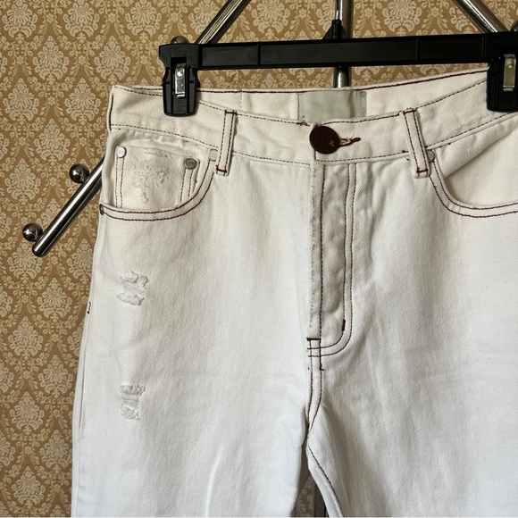 One Teaspoon White Trucker Jeans Mid Rise - Picture 4 of 9